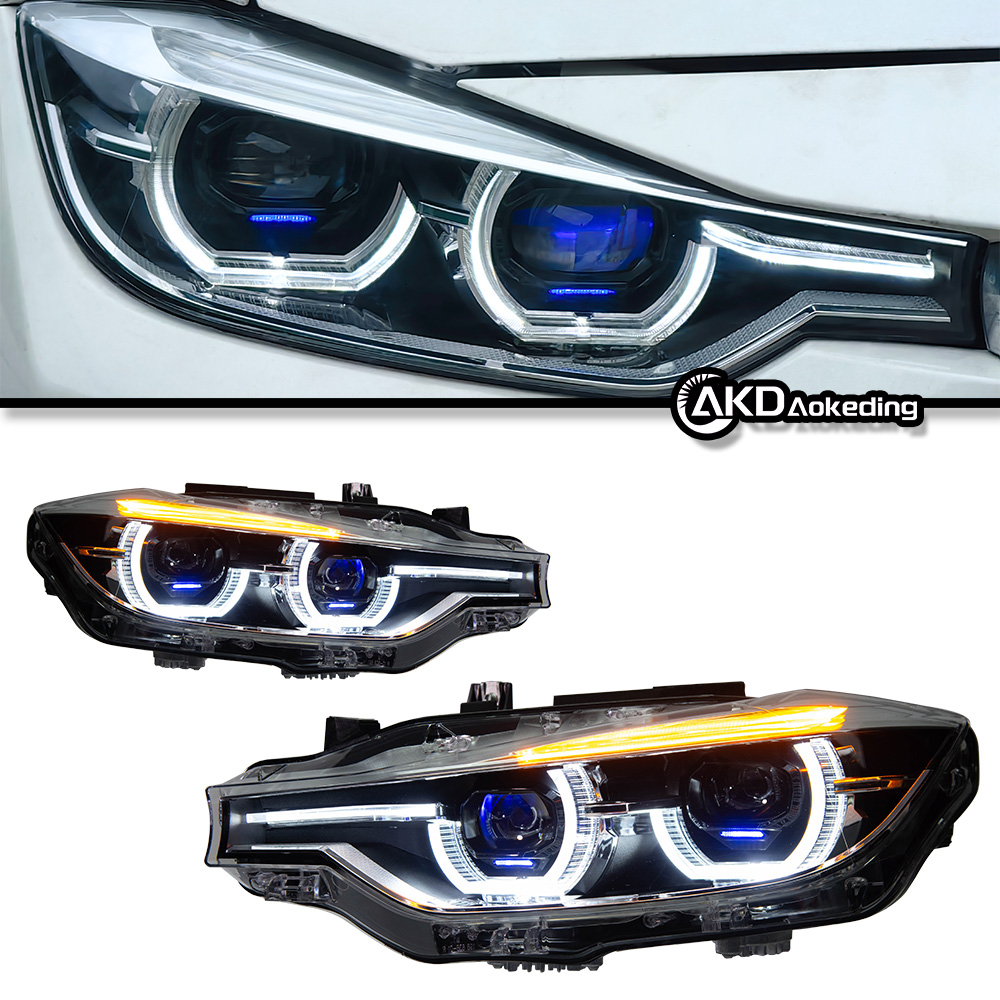 AKD Car Styling Headlights for BMW 3 Series F30 F35 320i LED Headlight 2012-2019 Head Lamp DRL Signal Spoon headlights with dual lenses Automotive Accessories