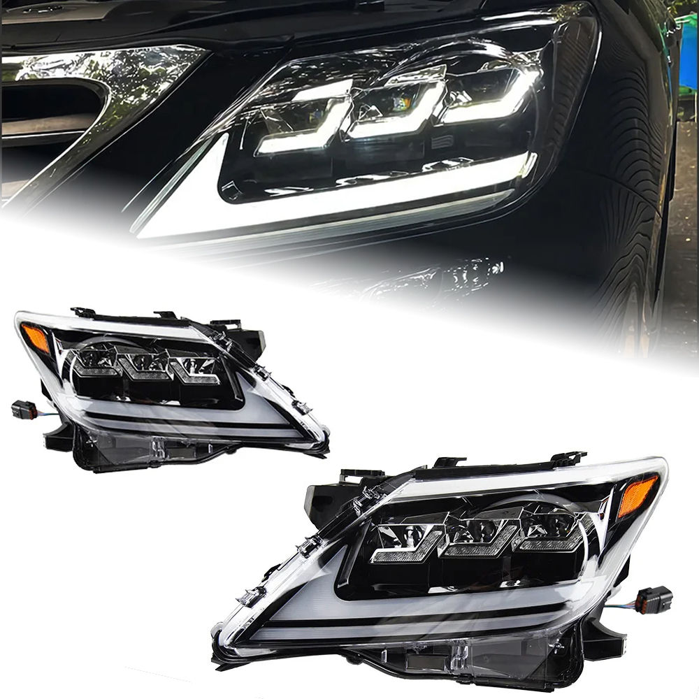 AKD Car Styling Head Lamp for LX570 Headlights 2008-2015 LX570 LED Headlight LED DRL Projector Lens Low Beam Auto Accessories