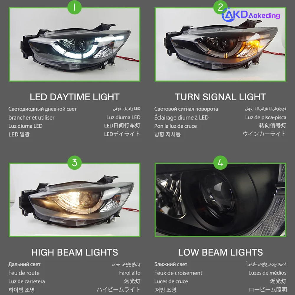 AKD Car Styling Head Lamp for Mazda CX-5 Headlights 2012-2016 CX5 LED Headlight Angel Eye LED DRL Hid Bi Xenon Auto Accessories