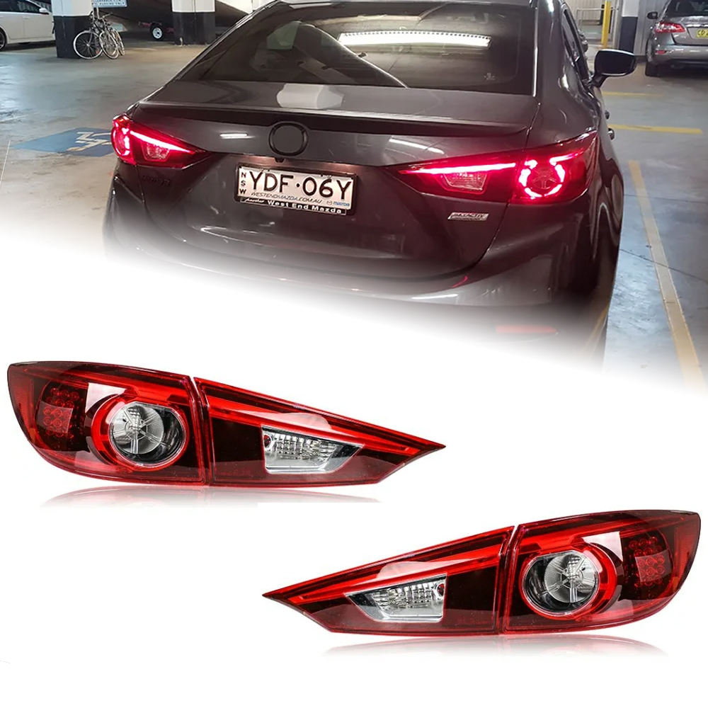 AKD Car Styling for Mazda 3 Tail Lights 2014-2018 Mazda3 Axela Sedan LED Tail Lamp LED DRL Signal Brake Reverse auto Accessories