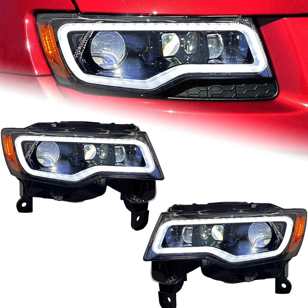 AKD Headlight For Jeep Grand Cherokee LED Headlights 2014-2021 Head Lamp Car Styling DRL Signal Projector Lens Auto Accessories