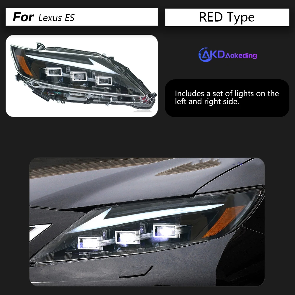 AKD Car Styling Head Lamp for Lexus ES200 Headlights 2013-2014 ES300 LED Headlight DRL Signal Projector Lens auto Accessories