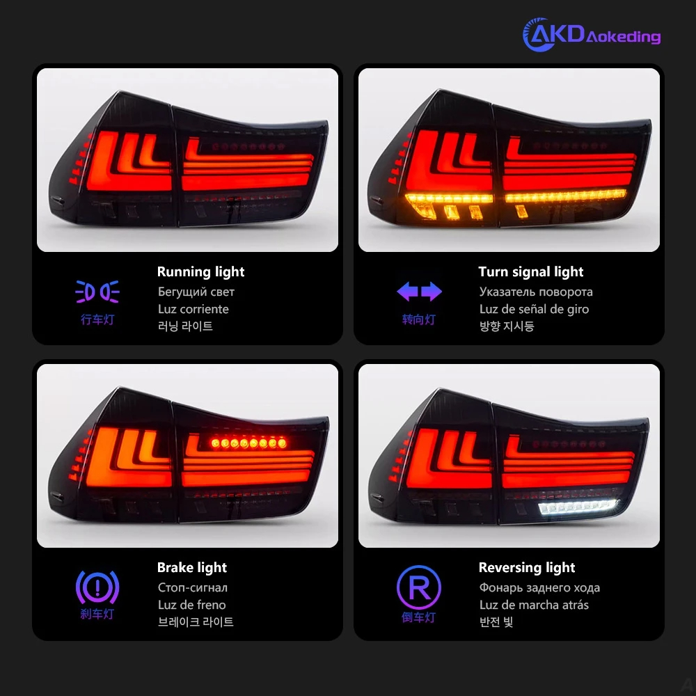 AKD Car Styling for Lexus RX RX300 RX350 RX400 Tail Lights 2004-2008 LED Tail Lamp DRL Signal Brake Reverse auto Accessories