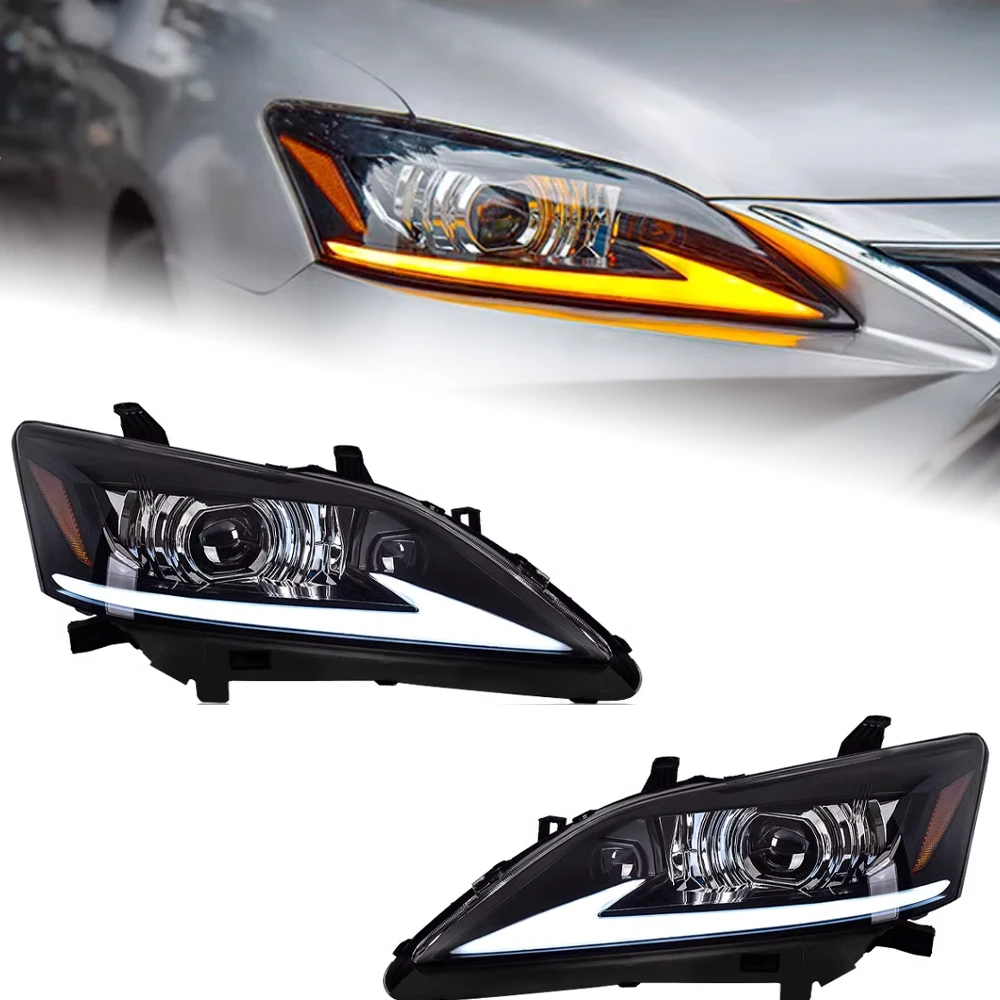 AKD Car Accessories Head Lamp for Lexus ES ES200 Headlights 2006-2012 ES300 LED Headlight ES250 DRL Signal Projector Lens auto