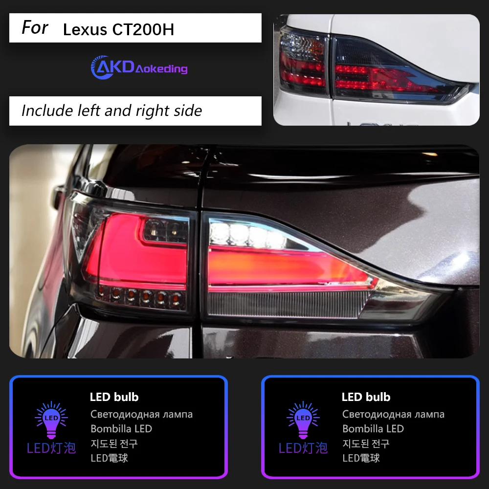 AKD Car Styling for Lexus CT200H Tail Lights 2011-2017 CT200 LED Tail Lamp DRL Dynami Signal Brake auto Accessories