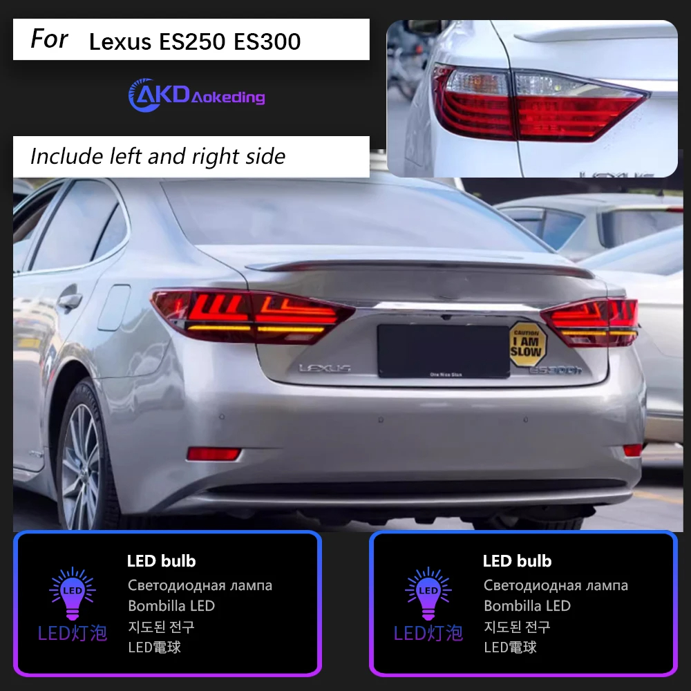 AKD Car Styling Tail Lamp for Lexus ES250 Tail Lights 2013-2017 ES300 LED Tail Light ES350 DRL Signal Brake Reverse auto Accessories