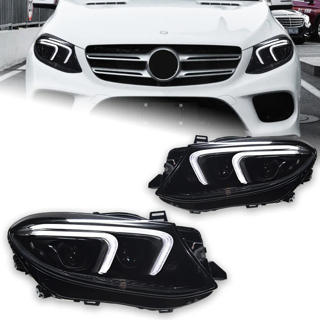 AKD Car Styling for Benz GLE W166 Class headlights 2015-2019 LED Headlight Dynamic Signal Animation DRL matrix Auto Accessories