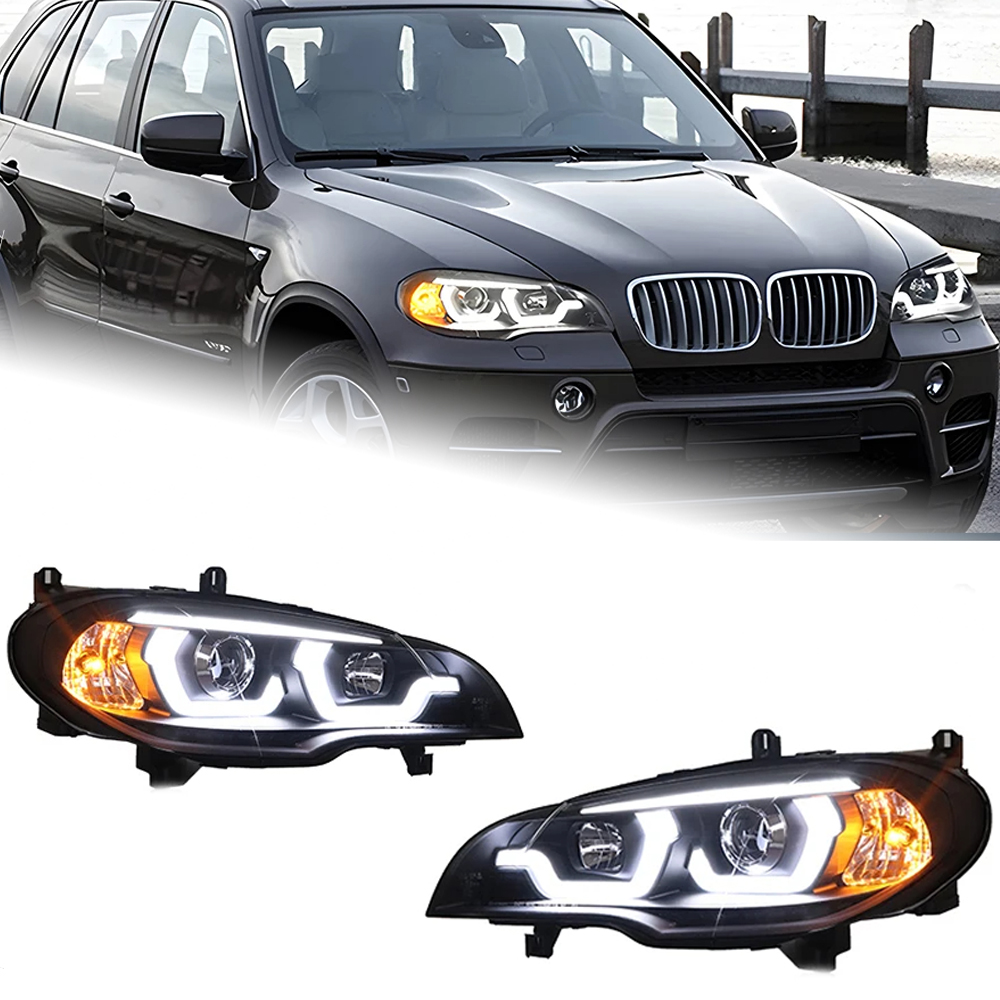 AKD Car Lights for BMW X5 E70 2007-2013 LED Auto Headlight Assembly Upgrade Angel Eye Signal Lamp Projector Lens Tool Accessories