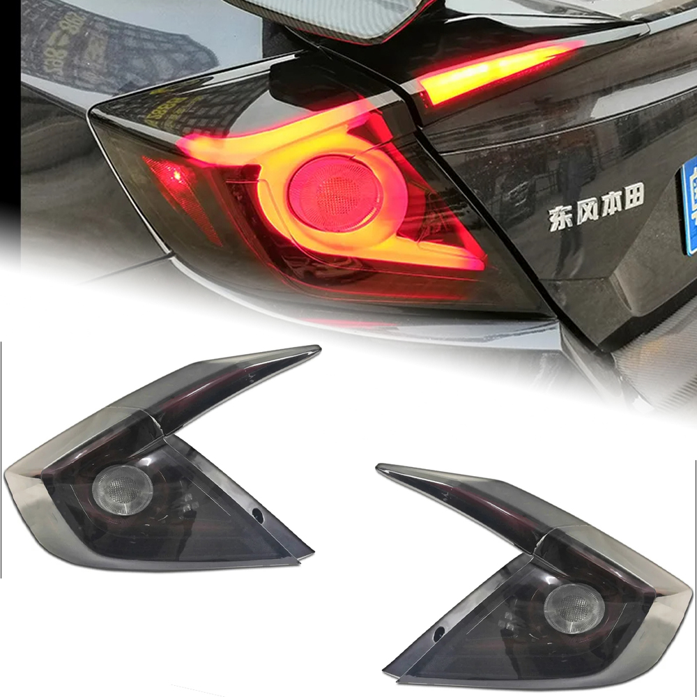 AKD Car Styling for Honda Civic X Tail Lights 2016-2021 New Civic Type R LED Tail Light Hatchback 5 door Rear Lamp DRL Dynamic Signal