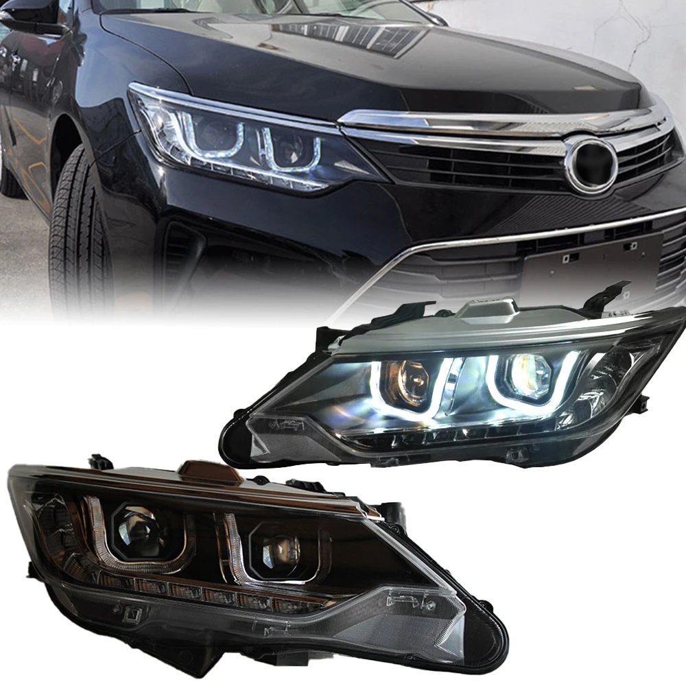 AKD Car Styling for Toyota Camry Headlights 2015-2017 Camry V55 LED Headlight DRL Hid Head Lamp Angel Eye Bi Xenon Accessories