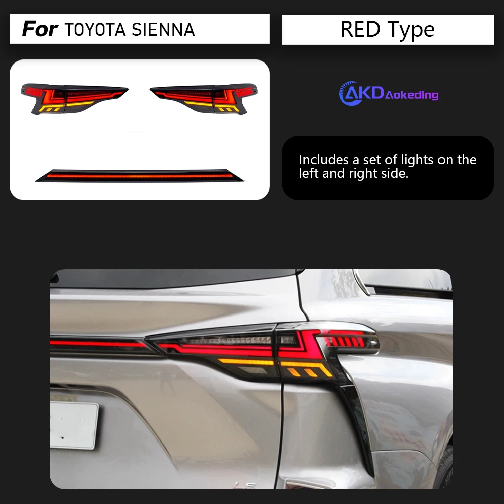 AKD Car Styling for Toyota sienna Tail Light 2021-2023 sienna LED Tail Lamp DRL Signal Brake Reverse auto Accessories