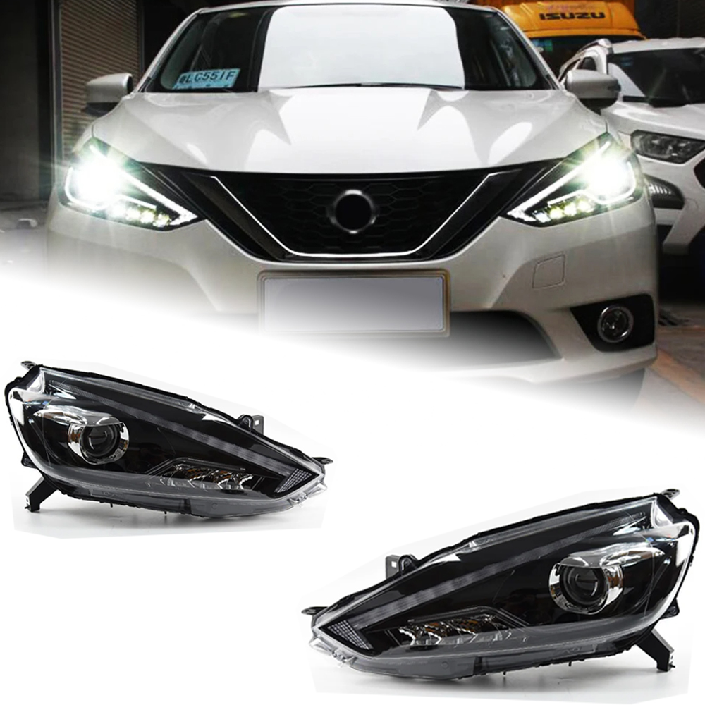 AKD Car Styling for Nissan Sylphy Sentra LED Headlight 2016-2018 New Design DRL Hid Option Head Lamp Angel Eye Beam Accessories