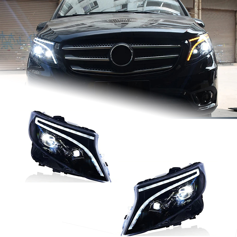 AKD Car Lights For Vito 2016-2020 W447 Metris V Class V220d V250 V260 LED Auto Headlight Bicofal Lens Lamp Tools Accessories Upgrade