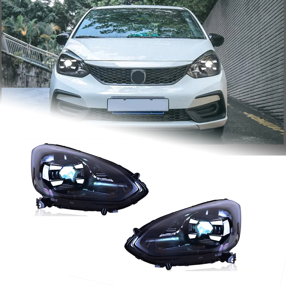 AKD Car Lights For Honda Jazz Fit 2021-2022 GR9 Life LED Auto Headlights Assembly Upgrade Porsche Design Bicofal Lens Tools Accessories