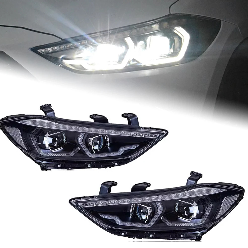 AKD Car Styling for Hyundai Elantra Headlight 2016-2020 New Elantra Headlight Brand Eagle Eye DRL Hid Bi Xenon Auto Accessories