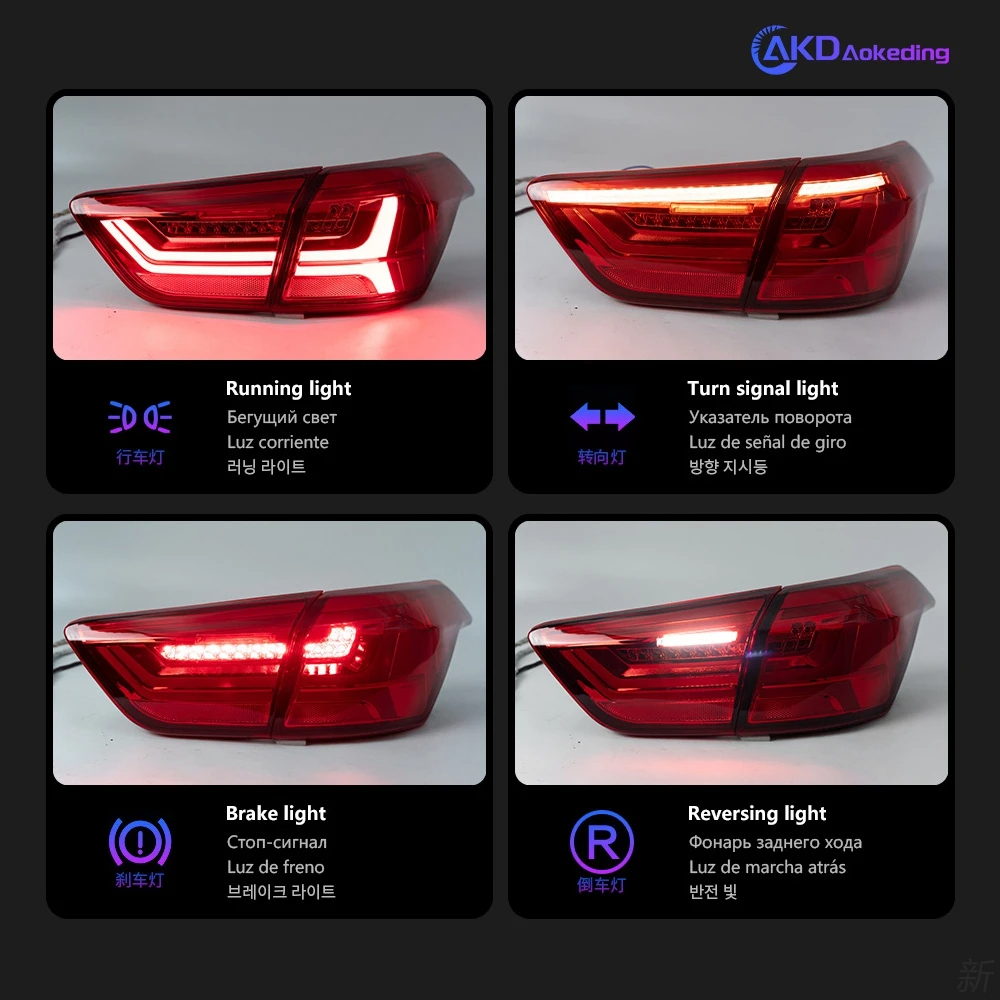 AKD Car Styling for Hyundai IX25 Tail Light 2013-2018 Creta LED Tail Lamp LED DRL Dynamic Signal Brake Reverse auto Accessories