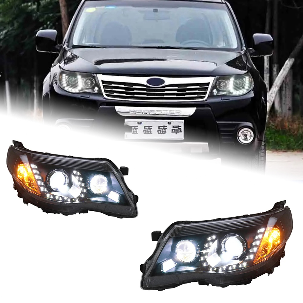 AKD Head Lamp for Subaru Forester LED Headlight 2008-2012 Headlights Forester DRL Turn Signal High Beam Angel Eye Projector Lens