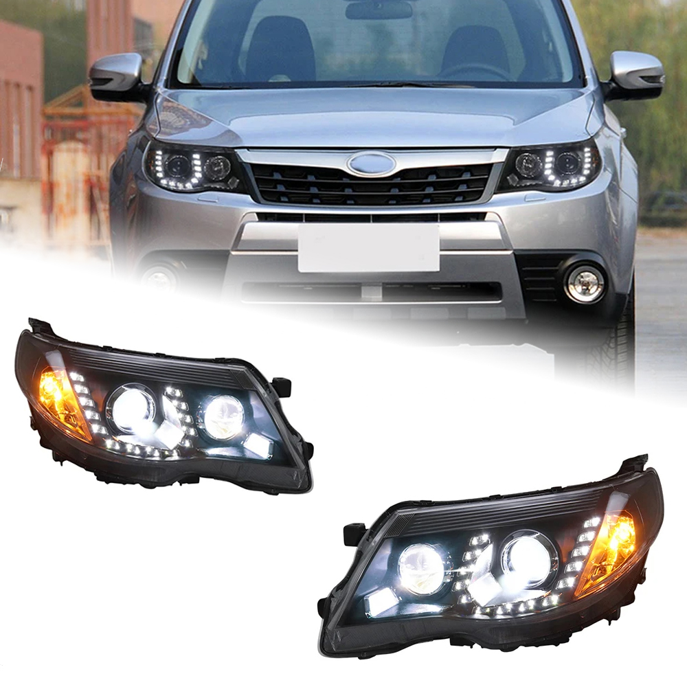 AKD Head Lamp for Subaru Forester LED Headlight 2008-2012 Headlights Forester DRL Turn Signal High Beam Angel Eye Projector Lens