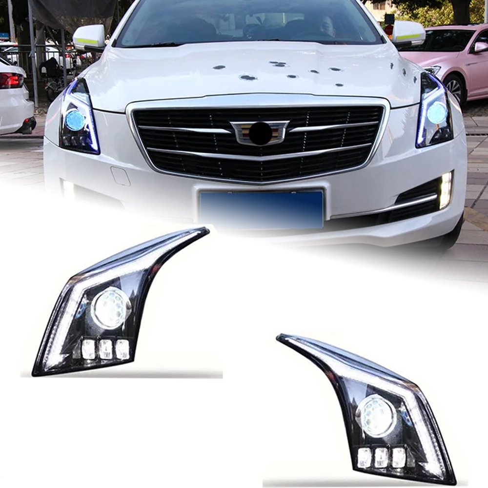 AKD Car Lights For Cadillac ATS 2014-2018 ATS-L LED Auto Headlights Assembly Upgrade GTR Ares Design Dynamic Lamp Tools Accessories