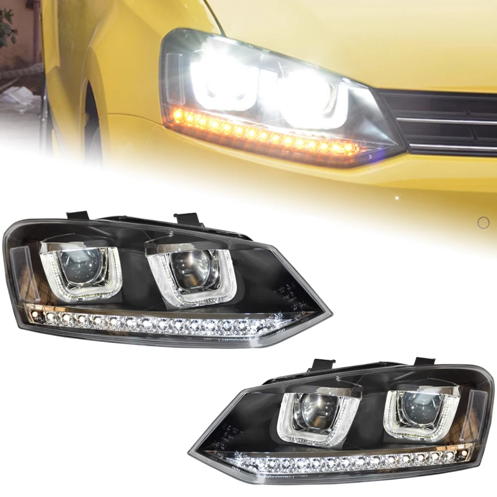 AKD Car Styling for VW Polo Headlights 2010-2017 Polo LED Headlight LED DRL Hid Head Lamp Angel Eye Bi Xenon Beam Accessories