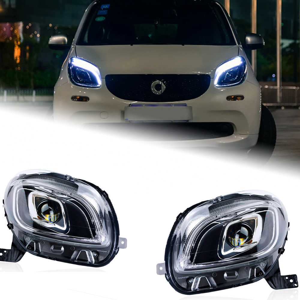 AKD Car Styling Head Lamp for Smart Headlights 2015-2020 Smart W453 LED Headlight LED DRL Hid Bi Xenon Auto Accessories