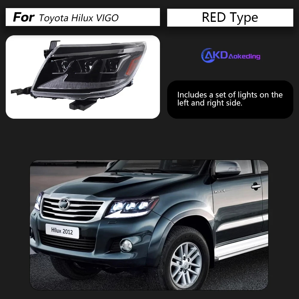 AKD Car Styling Head Lamp for Toyota Hilux VIGO LED Headlight 2011-2014 Headlights Hilux DRL Turn Signal High B Auto Accessories