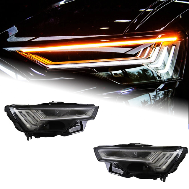 AKD Head Lamp for Audi A6 C8 LED Headlight 2019-2023 Headlights A6 C8 DRL Turn Signal High Beam Angel Eye Projector Lens