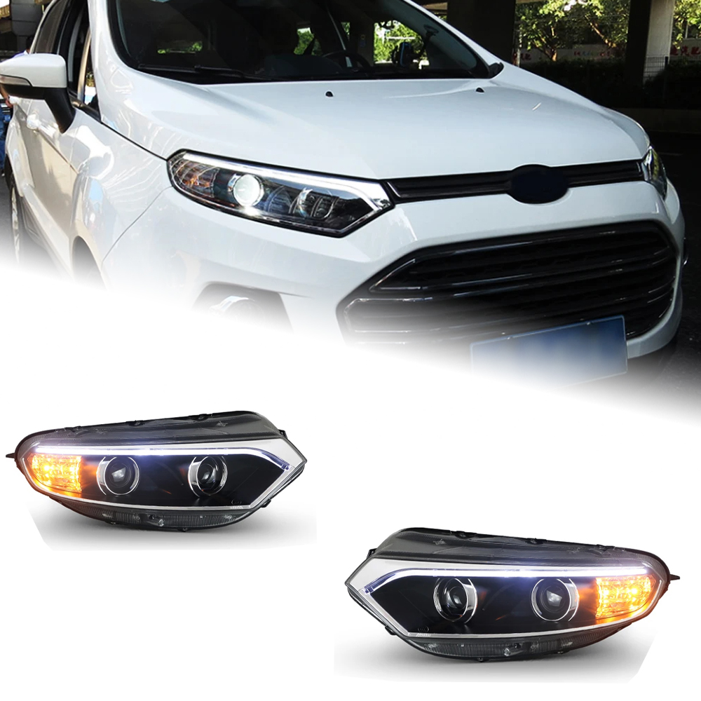 AKD Car Styling for Ford Ecosport Headlight 2014 up Ecosport LED Headlight DRL Hid Head Lamp Angel Eye Bi Xenon Beam Accessories