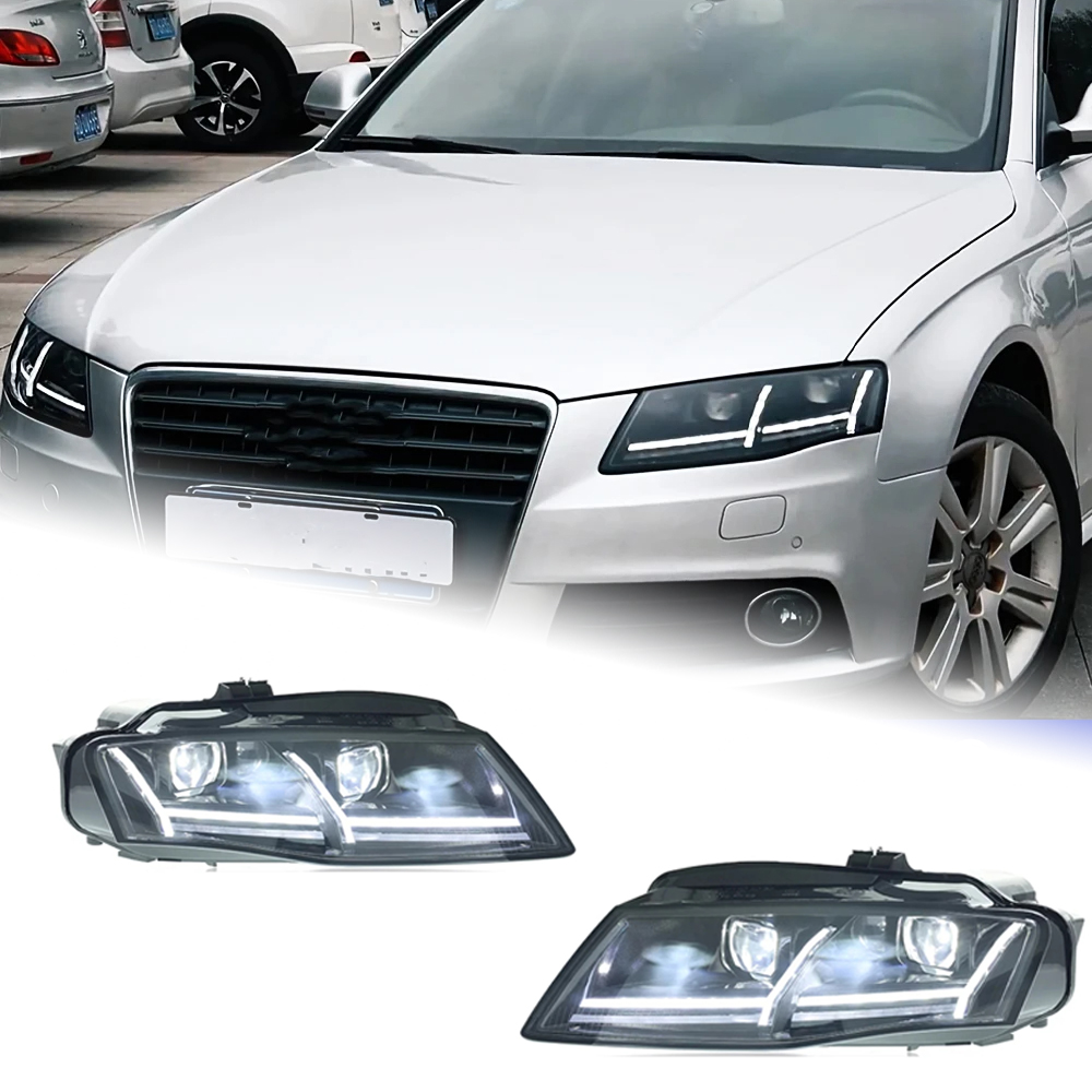 AKD Head Lamp for Audi A4 A4L B8 LED Headlight 2009-2012 Headlights A4L DRL Turn Signal High Beam Angel Eye Projector Lens