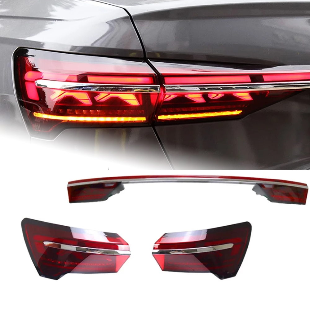 AKD Tail Lamp for Audi A6 A6L C8 LED Tail Light 2018-2021 A6 Rear Fog Brake Turn Signal Automotive Accessories