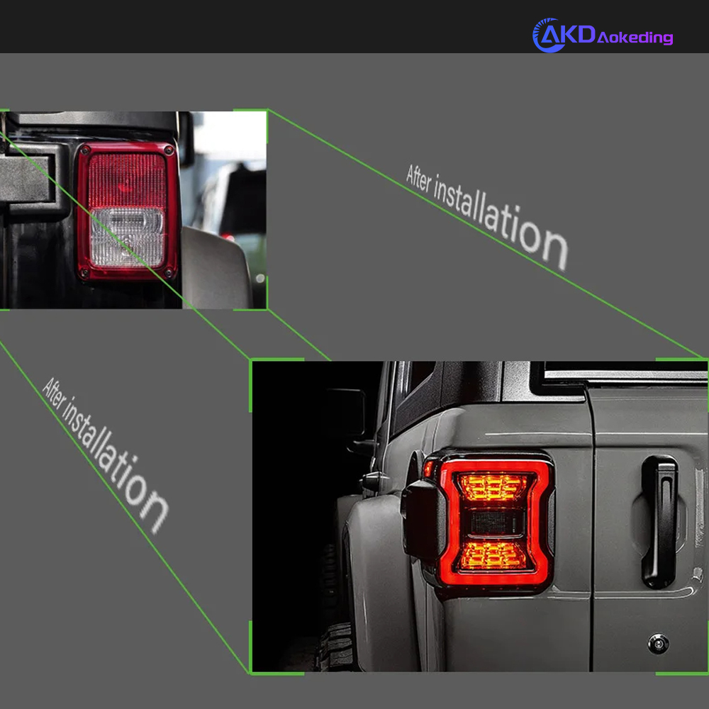 AKD Car Lights for Wrangler 2008-2021 LED Auto Taillight Assembly Upgrade AKD Original Design Dynamic Rear Signal Lamp Accessories