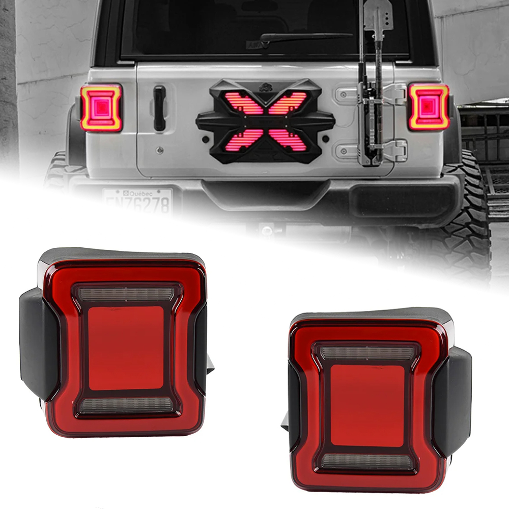 AKD Car Lights For Wrangler 2008-2021 LED Auto Taillight Assembly Upgrade Tunnel Design Dynamic Rear Signal Lamp Tool Accessories