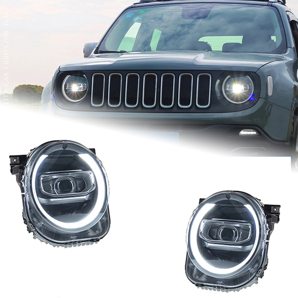 AKD Car Styling for Jeep Renegade Headlights 2016-2020 LED Headlight LED DRL Hid Head Lamp Angel Eye Bi Xenon Beam Accessories