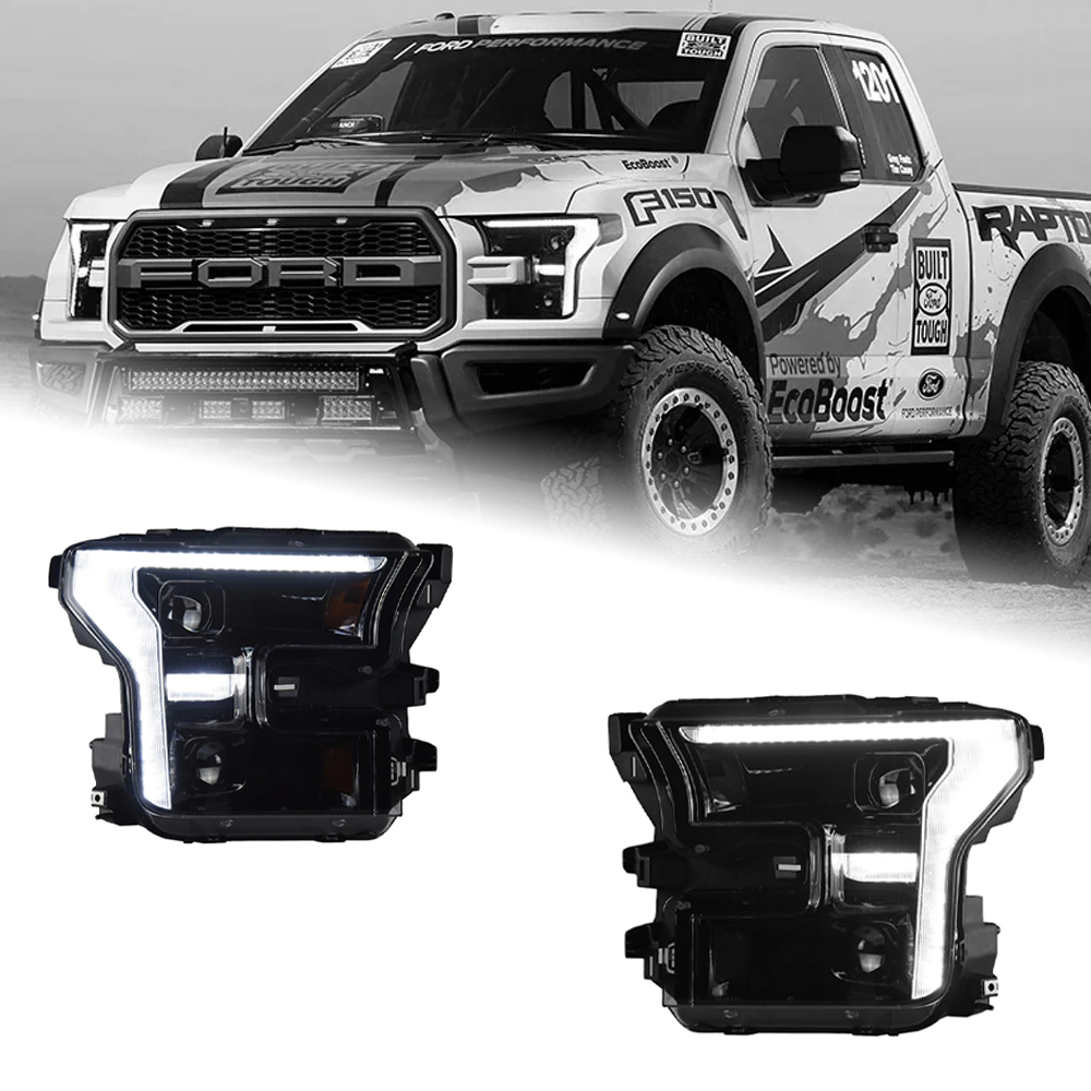 AKD Car Lights for Ford Raptor Tremor F150 2015-2020 F-150 Pick-up LED Auto Headlights Assembly Upgrade DRL Bifocal Lens Lamp Accessories