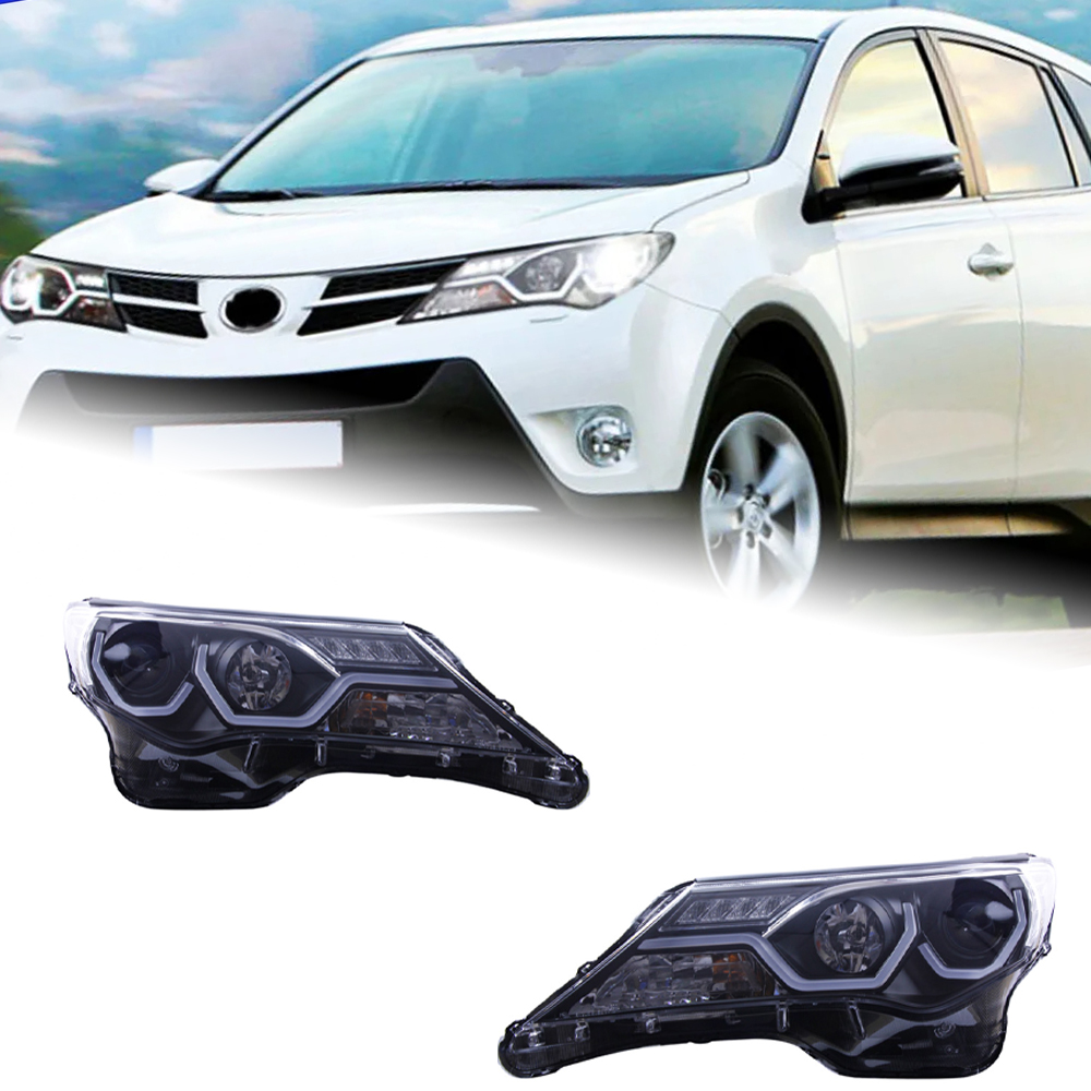 AKD Head Lamp for Toyota RAV4 LED Headlight 2013-2016 Headlights RAV4 DRL Turn Signal High Beam Angel Eye Projector Lens