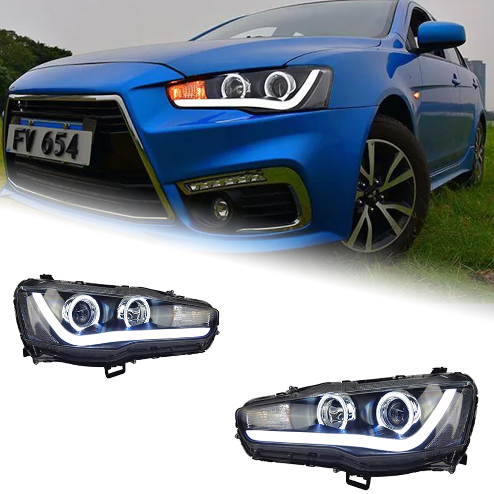 AKD Head Lamp for Mitsubishi Lancer LED Headlight 2009-2016 Headlights Lancer EX DRL Turn Signal High Beam Angel Eye Projector