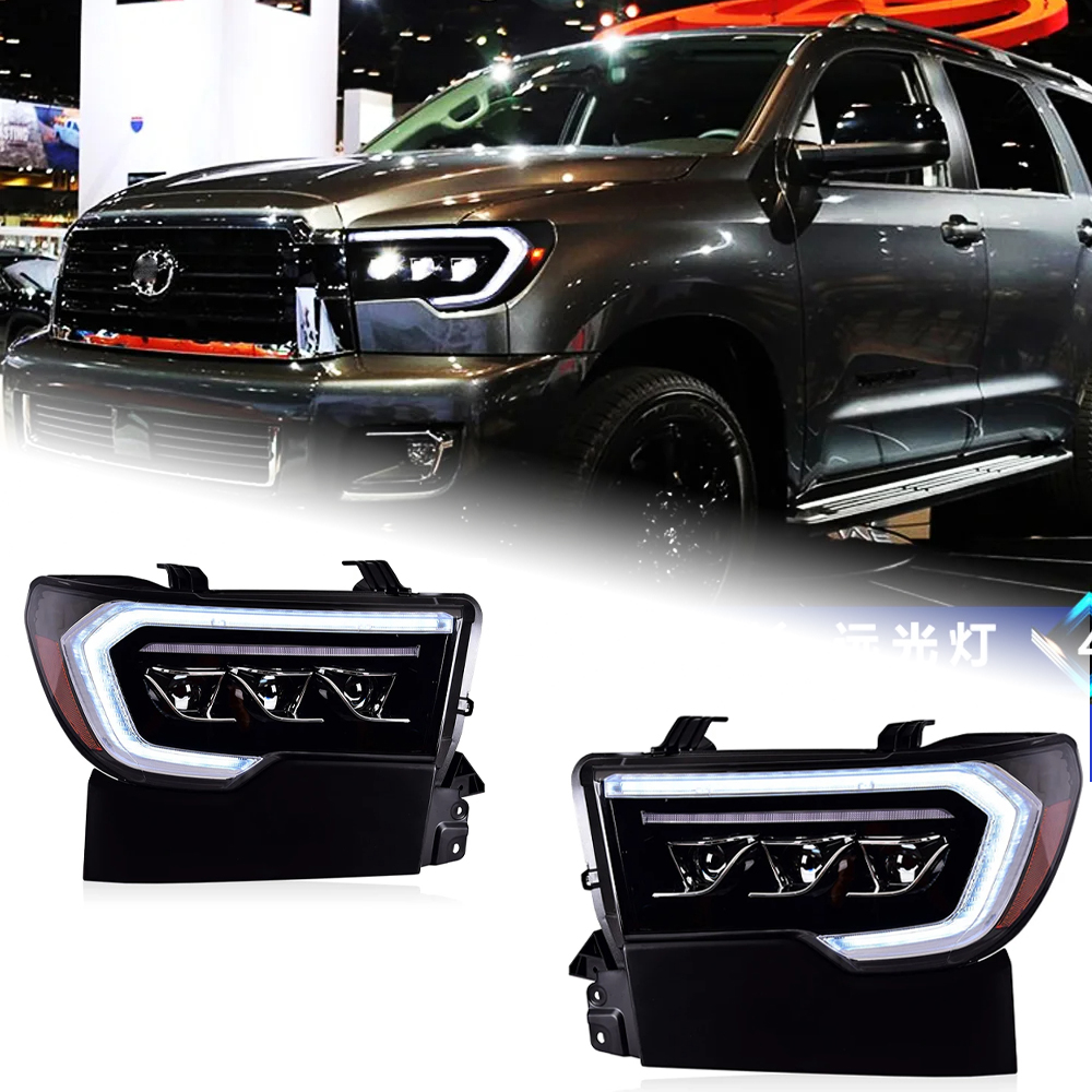 AKD Head Lamp for Toyota Tundra LED Headlight 2007-2021 Headlights Tundra DRL Turn Signal High Beam Angel Eye Projector Lens