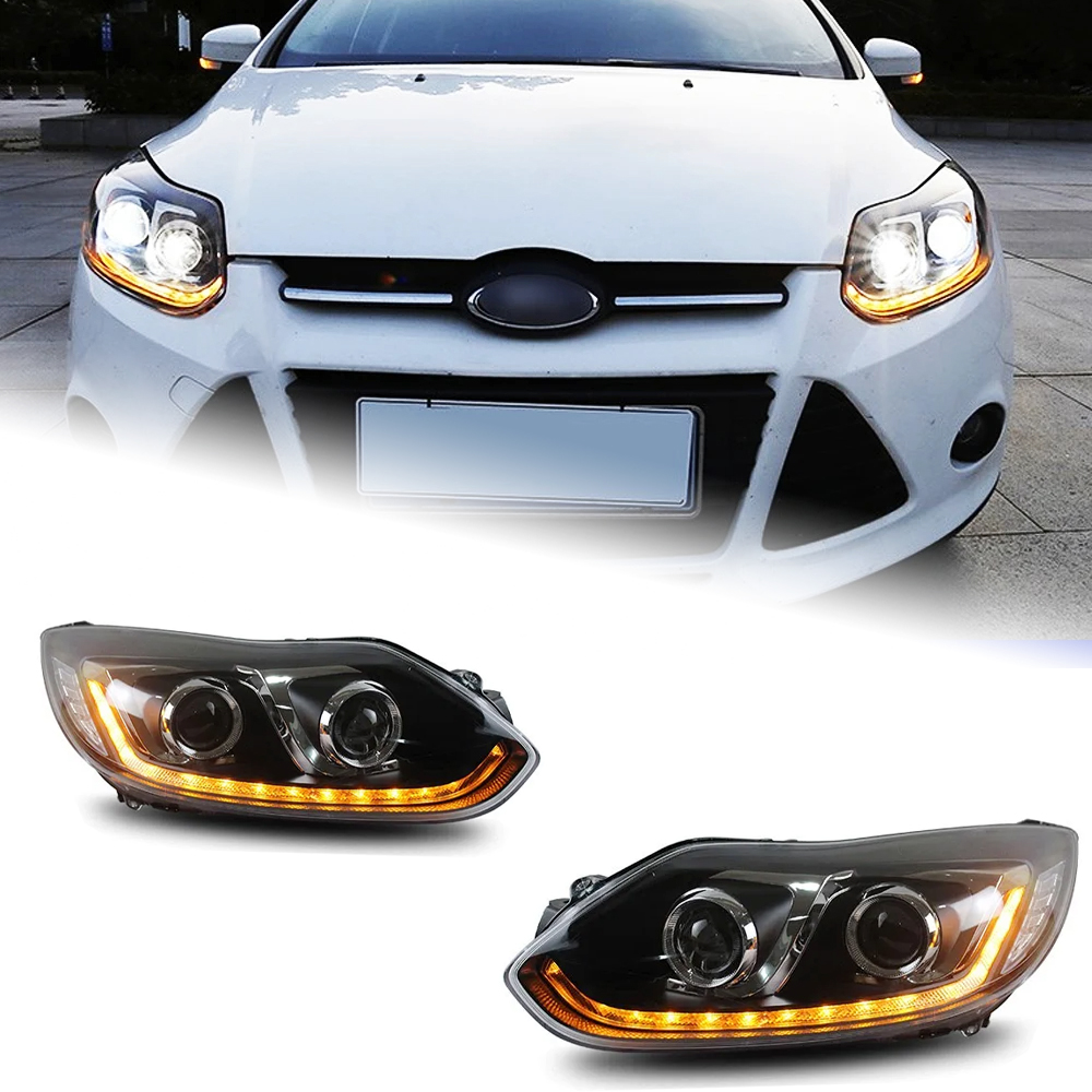 AKD Car Lights For Ford Focus 2012-2014 LED Auto Headlights Assembly Upgrade Bicofal Lens Dynamic Signal Lamp Tool Accessories