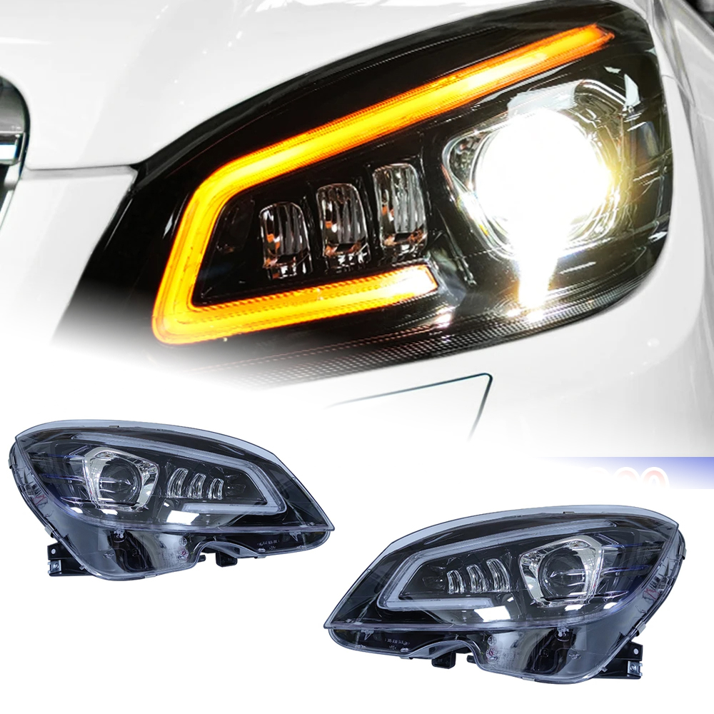 AKD Car Front Lamp for Benz W204 LED Headlight 2007-2011 c200 c260 c300 DRL Dynamic Turn Signal Lens Automotive Accessories 2pcs