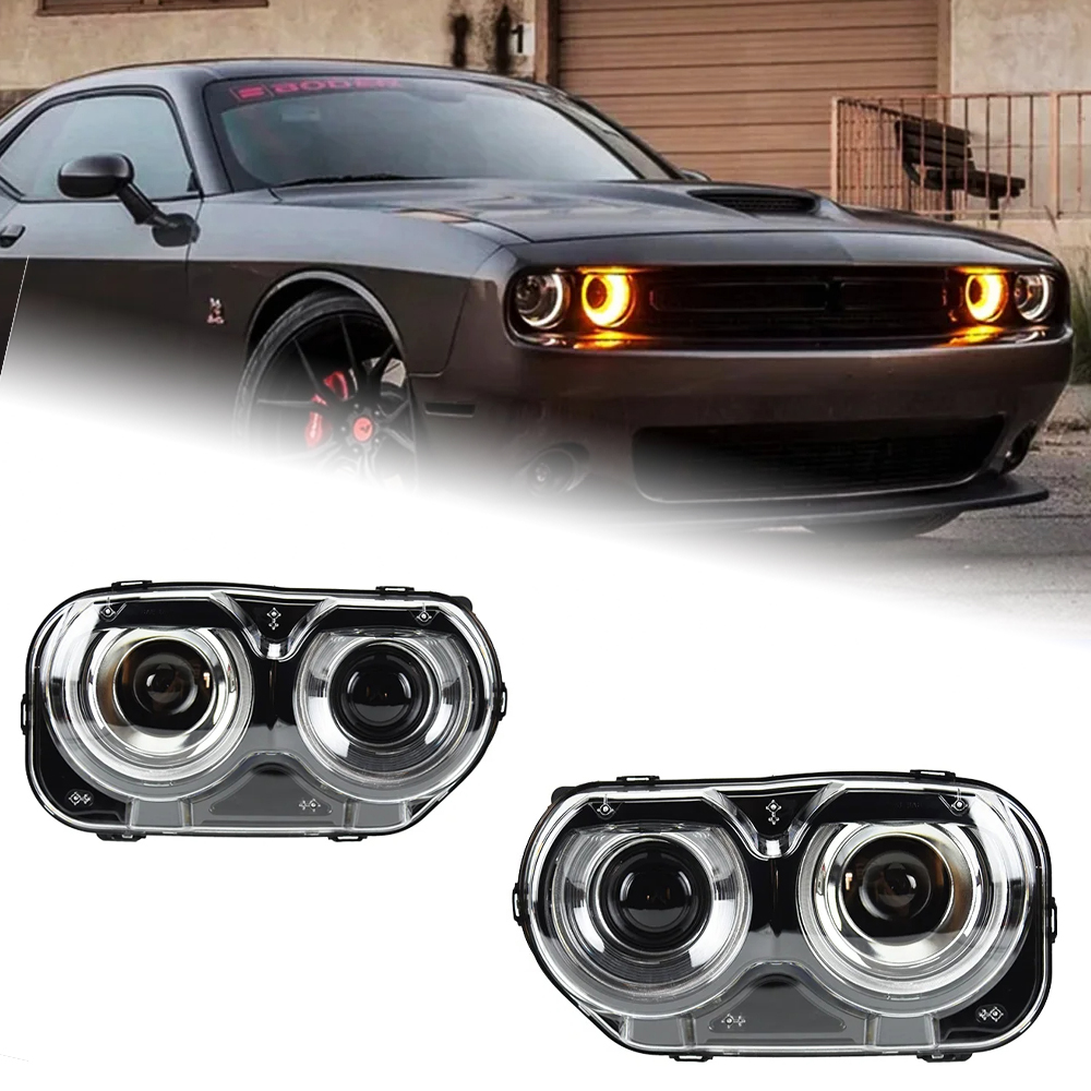 AKD Head Lamp for Dodge Challenger LED Headlight 2008-2021 Headlights Challenger DRL Turn Signal High Beam Angel Eye Projector