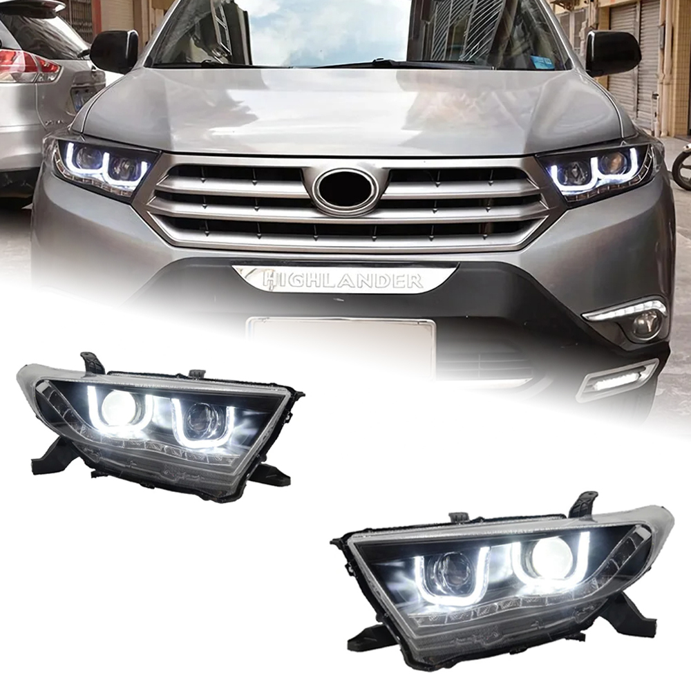 AKD Car Lights For Toyota Highlander 2012-2014 Kluger LED Headlights Assembly Upgrade Projector Lens Start Up Animation DRL Bi Xenon Lamp