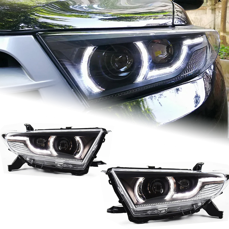 AKD Car Lights for Toyota Highlander 2012-2014 Kluger LED Headlights Assembly Upgrade RR Aurora Design Bifocal Lens Tool Accessories