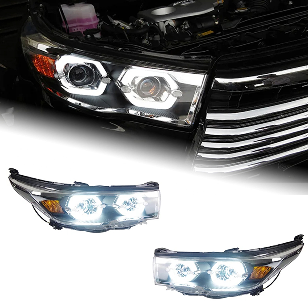 AKD Car Lights For Toyota Highlander 2015-2017 Kluger LED Headlights Assembly Upgrade Angel Eyes Design Projector Lens DRL Bi Xenon Lamp