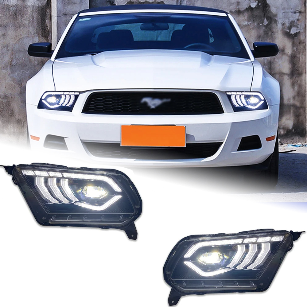 AKD Head Lamp for FORD Mustang LED Headlight 2010-2014 Headlights Mustang DRL Turn Signal High Beam Angel Eye Projector Lens