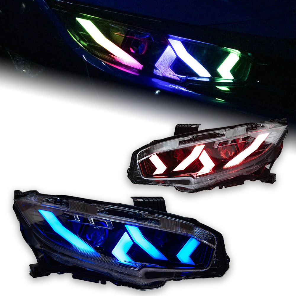 AKD Car Lights for Honda Civic X 2016-2021 LED Auto Headlight Assembly Upgrade Lamborghini Design LHD RHD Dynamic Signal Lamp Accessories