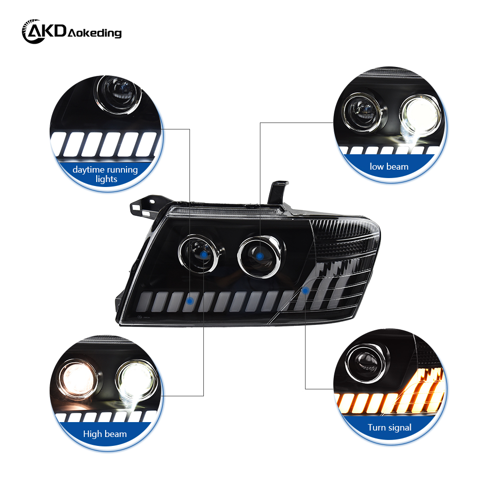 AKD Car Lights for Mitsubishi Pajero V73 LED Headlight Projector Lens 2004-2014 Montero V75 V77 Dynamic Signal DRL Accessories