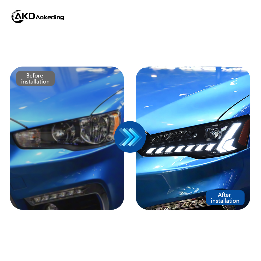 AKD Car Styling Headlights for Mitsubishi Lancer LED Headlight 2008-2019 Dynamic Signal Animation DRL Head Lamp Auto Accessories