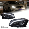 AKD Headlight Assembly Upgrade for 2013-2018 Mercedes-Benz A-Class W176 Models, Featuring LED Laser Sequential Turn Signals, Daytime Running Lights, And Bi-xenon Projector Lenses.