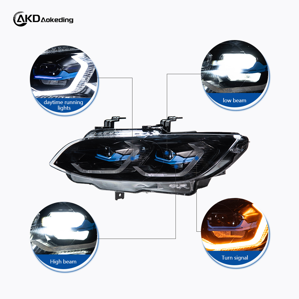 AKD is suitable for 2007-2010 BMW 3 Series E92 two-color spoon headlights two-color front lighting four near and eight far