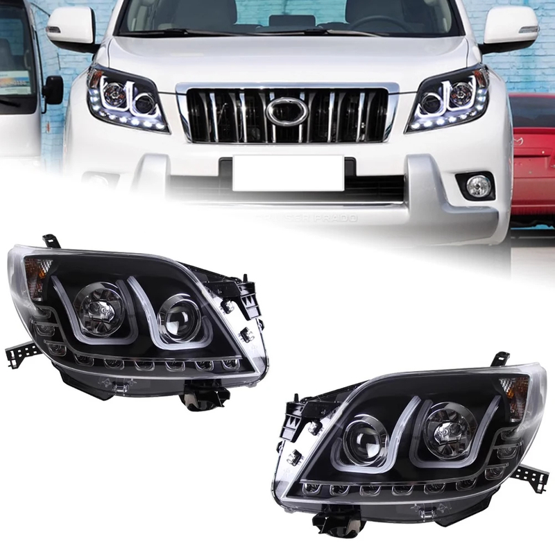 AKD Car Styling Head Lamp for Toyota Prado LED Headlight Projector Lens 2010-2013 Front Drl Signal Automotive Accessories